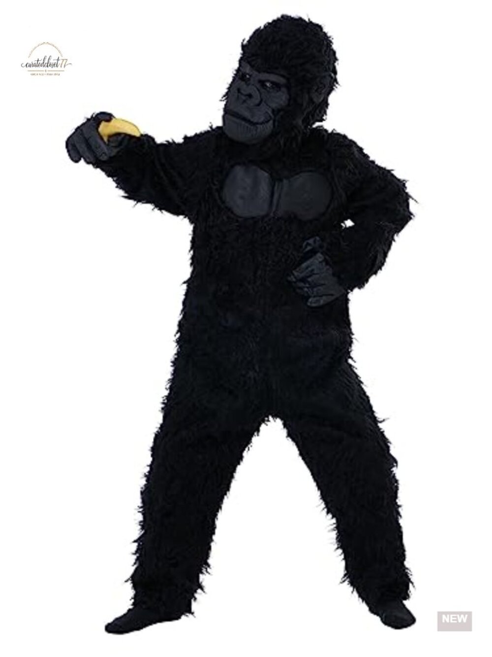 Deluxe Gorilla Child Costume Plush Bodysuit Mask Hands Medium